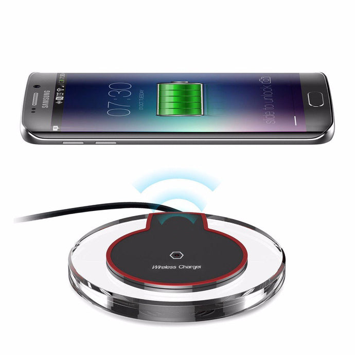 Wireless Charger Qi Standard Charging Pad Super Thin Fast Charge for SAMSUNG S6 S6 Edge Plus S7, 8, 9 Note 5, iPhone X, 8, 8 Plus