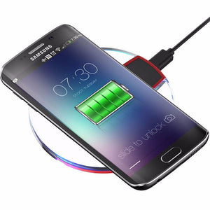 Wireless Charger Qi Standard Charging Pad Super Thin Fast Charge for SAMSUNG S6 S6 Edge Plus S7, 8, 9 Note 5, iPhone X, 8, 8 Plus