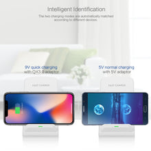 Load image into Gallery viewer, Wireless Charger Stand Qi-Enabled Devices 10W Non-slip Fast Charging Dock Intelligent Identification for iphone 8 8Plus X Samsung Galaxy S8 S7 edge S8+ Note 8 Lumia 1520 LG G10 Nexus 5 6 7