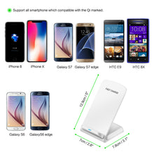 Load image into Gallery viewer, Wireless Charger Stand Qi-Enabled Devices 10W Non-slip Fast Charging Dock Intelligent Identification for iphone 8 8Plus X Samsung Galaxy S8 S7 edge S8+ Note 8 Lumia 1520 LG G10 Nexus 5 6 7