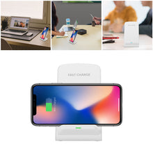 Load image into Gallery viewer, Wireless Charger Stand Qi-Enabled Devices 10W Non-slip Fast Charging Dock Intelligent Identification for iphone 8 8Plus X Samsung Galaxy S8 S7 edge S8+ Note 8 Lumia 1520 LG G10 Nexus 5 6 7