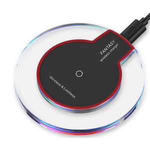 Wireless Charger Qi Standard Charging Pad Super Thin Fast Charge for SAMSUNG S6 S6 Edge Plus S7, 8, 9 Note 5, iPhone X, 8, 8 Plus