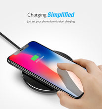 Load image into Gallery viewer, 10W Qi Wireless Charger for iPhone X XS Max XR 8 Plus Fast Wireless Charging Pad for Samsung S8 S9 S9+ Note 9 Xiaomi