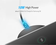 Load image into Gallery viewer, 10W Qi Wireless Charger for iPhone X XS Max XR 8 Plus Fast Wireless Charging Pad for Samsung S8 S9 S9+ Note 9 Xiaomi