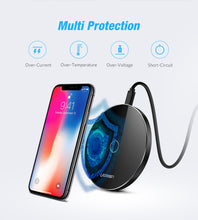 Load image into Gallery viewer, 10W Qi Wireless Charger for iPhone X XS Max XR 8 Plus Fast Wireless Charging Pad for Samsung S8 S9 S9+ Note 9 Xiaomi