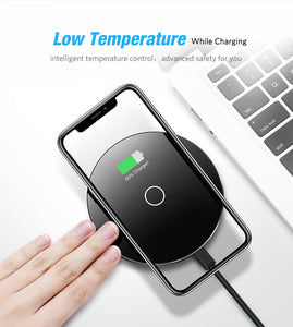 10W Qi Wireless Charger for iPhone X XS Max XR 8 Plus Fast Wireless Charging Pad for Samsung S8 S9 S9+ Note 9 Xiaomi