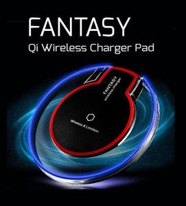 Wireless Charger Qi Standard Charging Pad Super Thin Fast Charge for SAMSUNG S6 S6 Edge Plus S7, 8, 9 Note 5, iPhone X, 8, 8 Plus