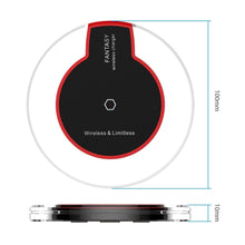 Load image into Gallery viewer, Wireless Charger Qi Standard Charging Pad Super Thin Fast Charge for SAMSUNG S6 S6 Edge Plus S7, 8, 9 Note 5, iPhone X, 8, 8 Plus