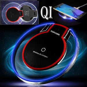 Wireless Charger Qi Standard Charging Pad Super Thin Fast Charge for SAMSUNG S6 S6 Edge Plus S7, 8, 9 Note 5, iPhone X, 8, 8 Plus